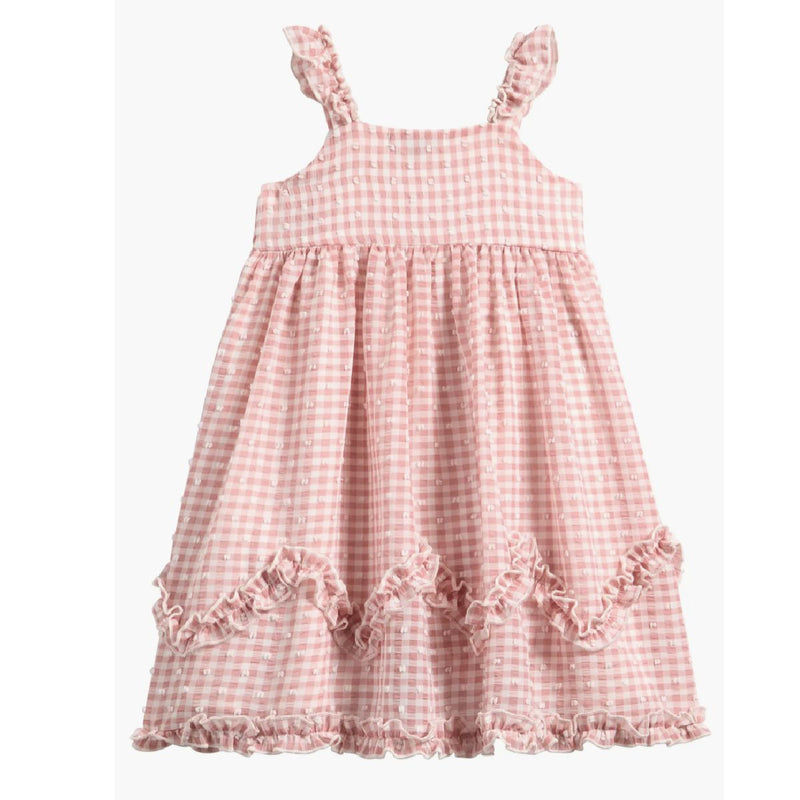 Girls Gingham Ruffle Dress
