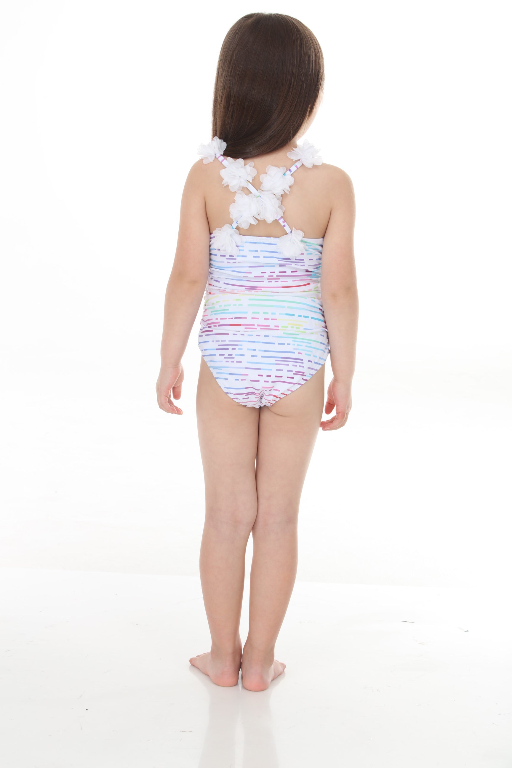 Girls 1Pc with Flower Trim