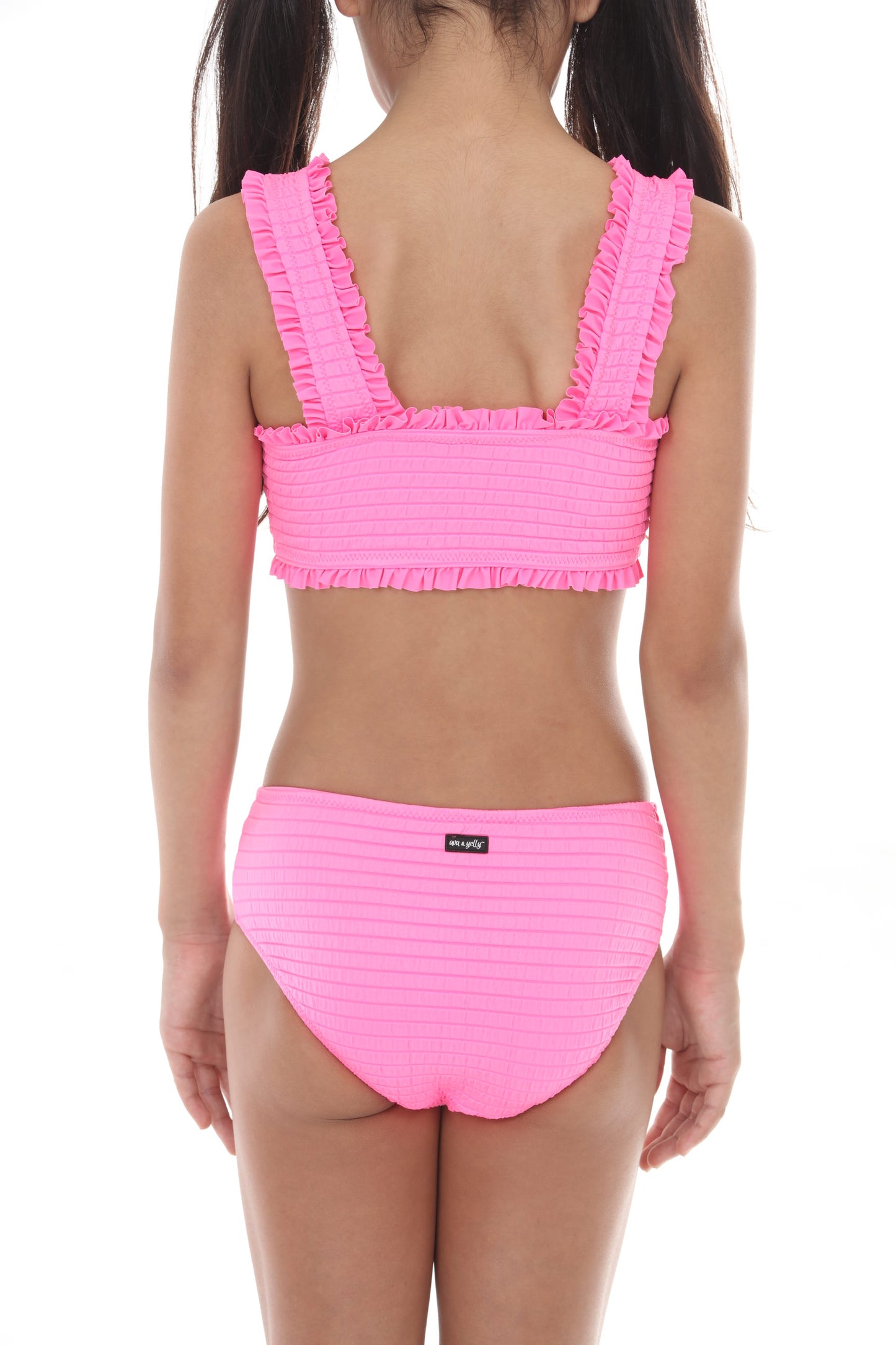 Tween 2Pc Rib Texture Ruffle Bikini