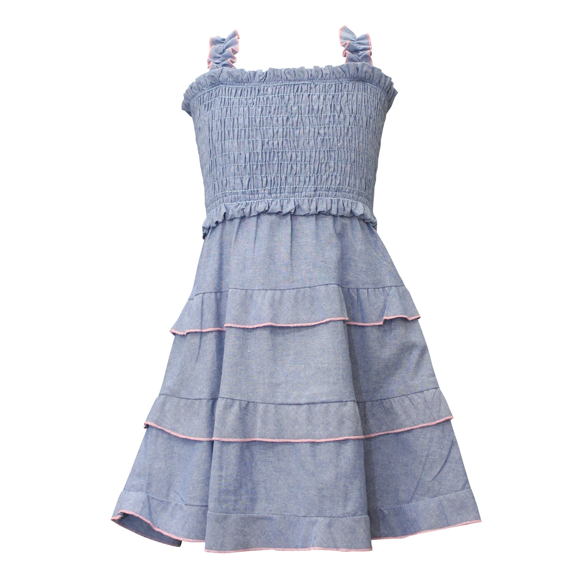 Chambray Tiered Dress