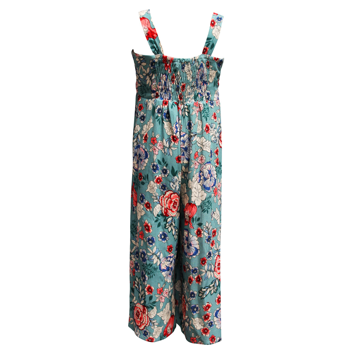 Floral Gauze Tie Front Jumpsuit