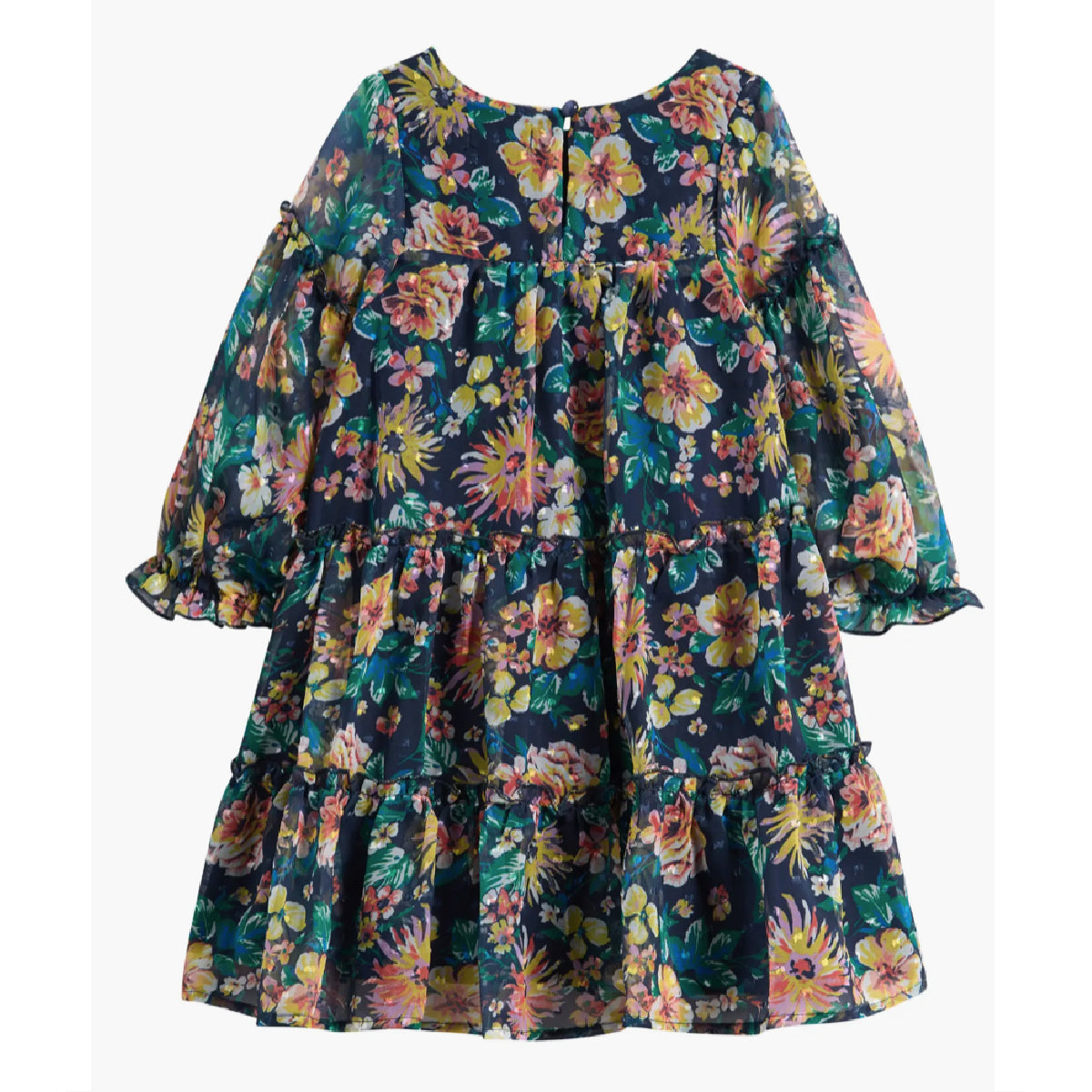 Girls Long-sleeved FLORAL MESH DRESS