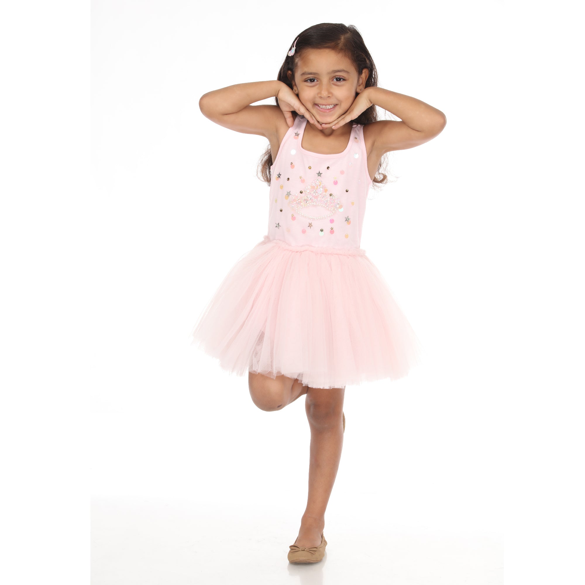 Girls Tiara Embellished Tutu Party Dress