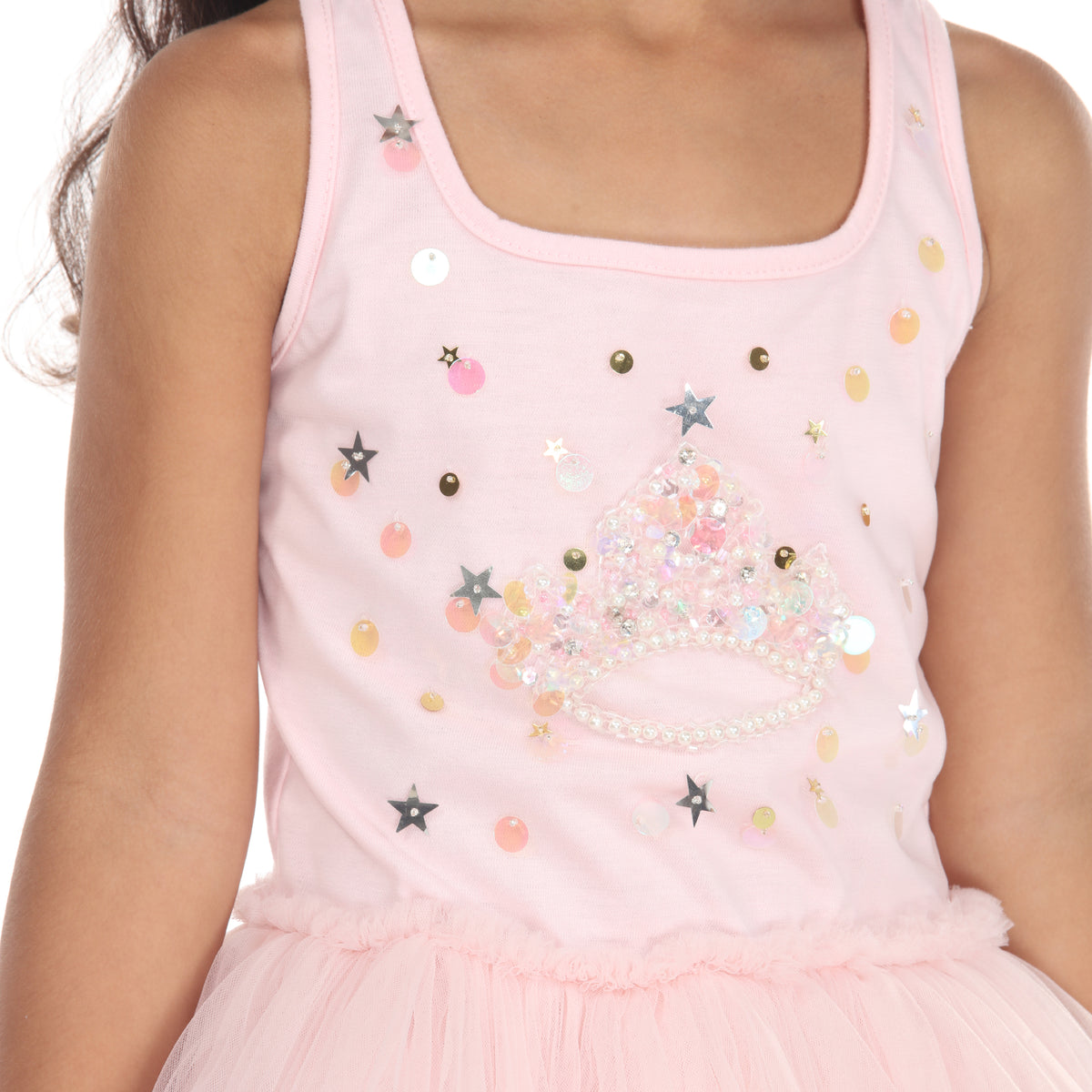 Girls Tiara Embellished Tutu Party Dress