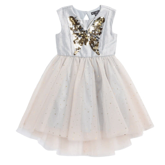 Girls Sequin Butterfly Party Dress