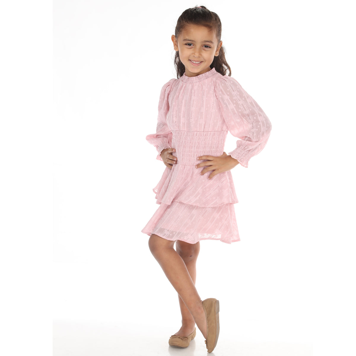 Kids Long Sleeve Mock Neck Dress