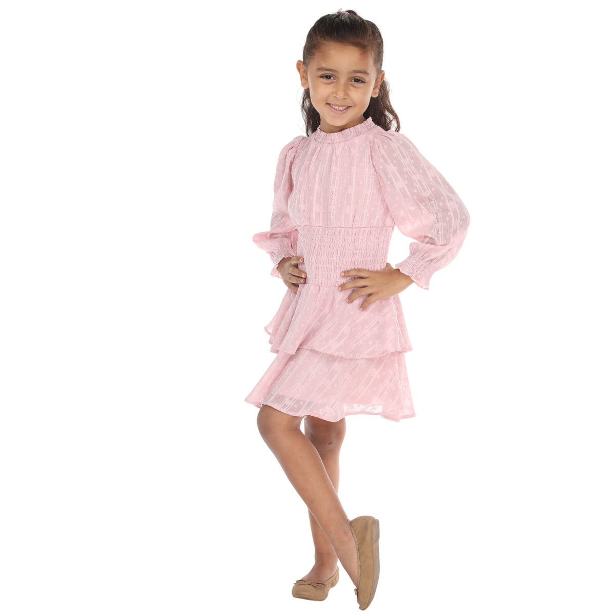 Girls Long Sleeve Mock Neck Dress