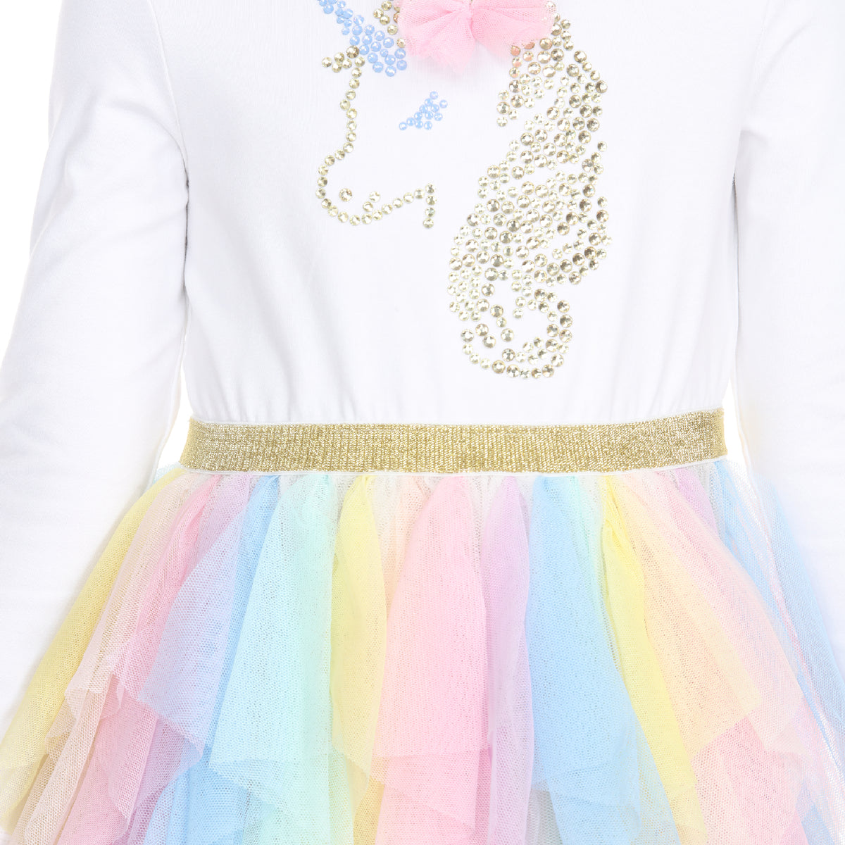 Girls Unicorn Hankey Hem Dress