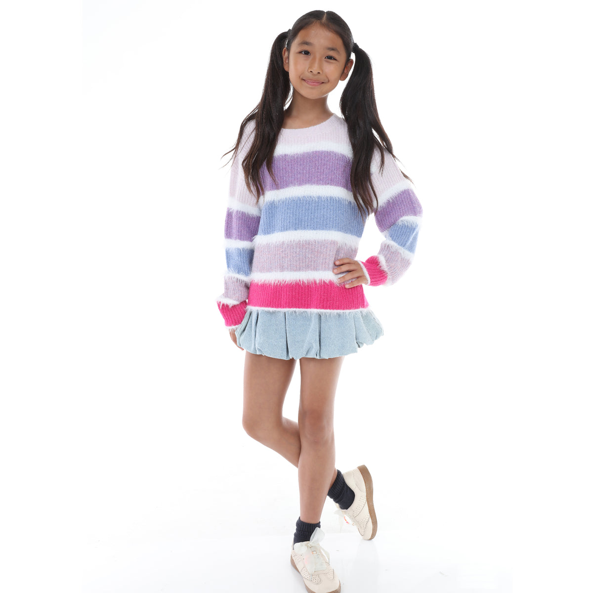 Tween Longsleeve Multistripe Sweater