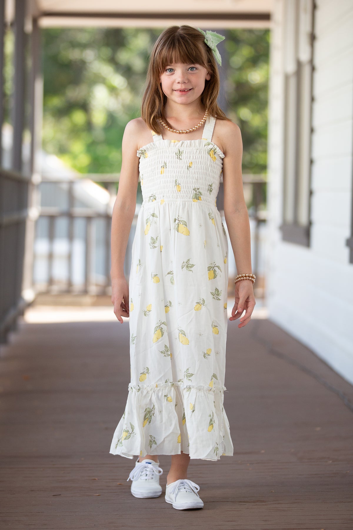 Girls Smocked Tiered Sundress