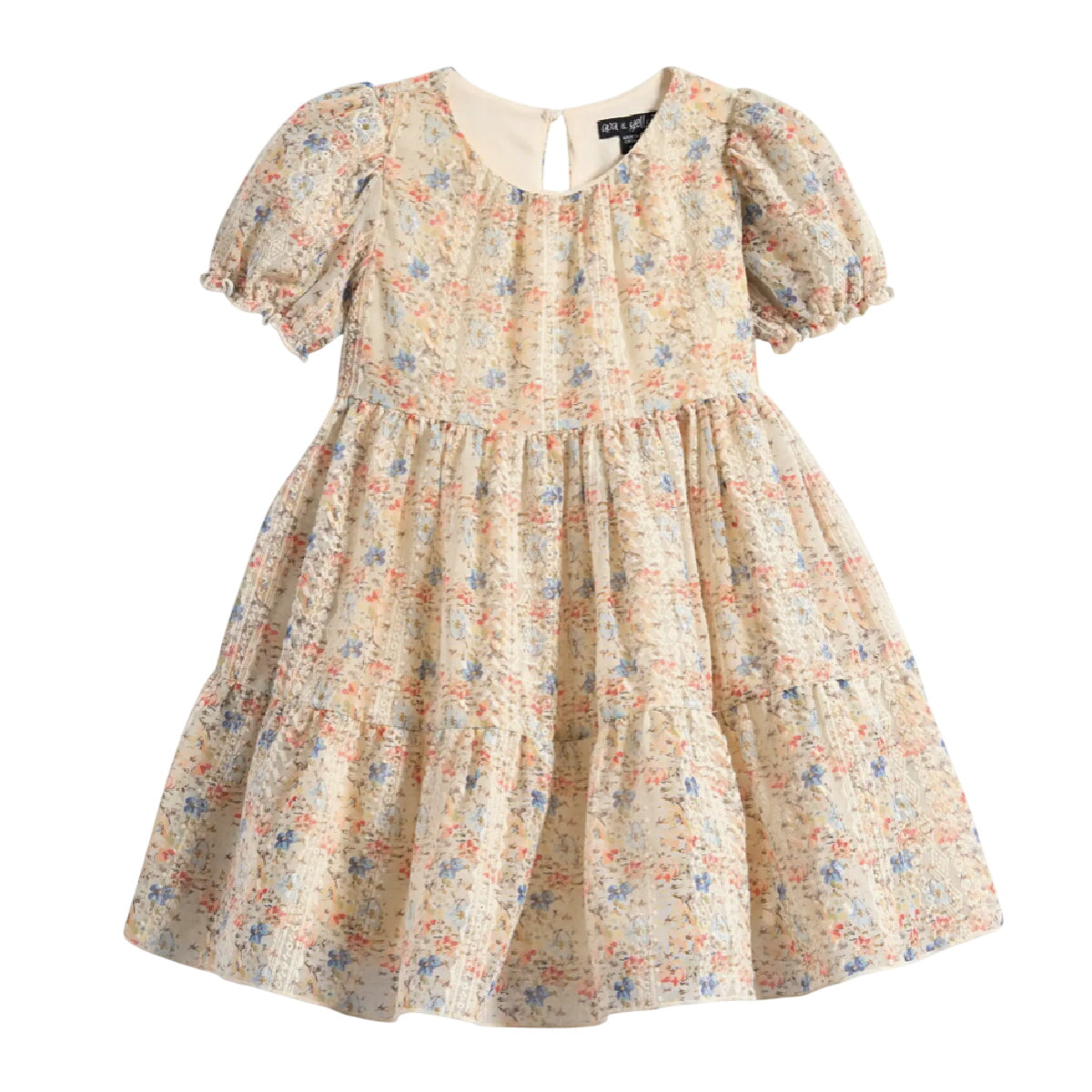 Girls Embroidered Tiered Dress