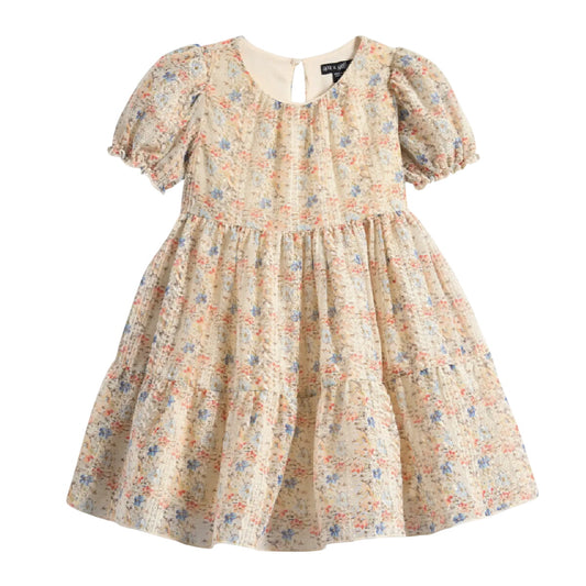 Girls Embroidered Tiered Dress