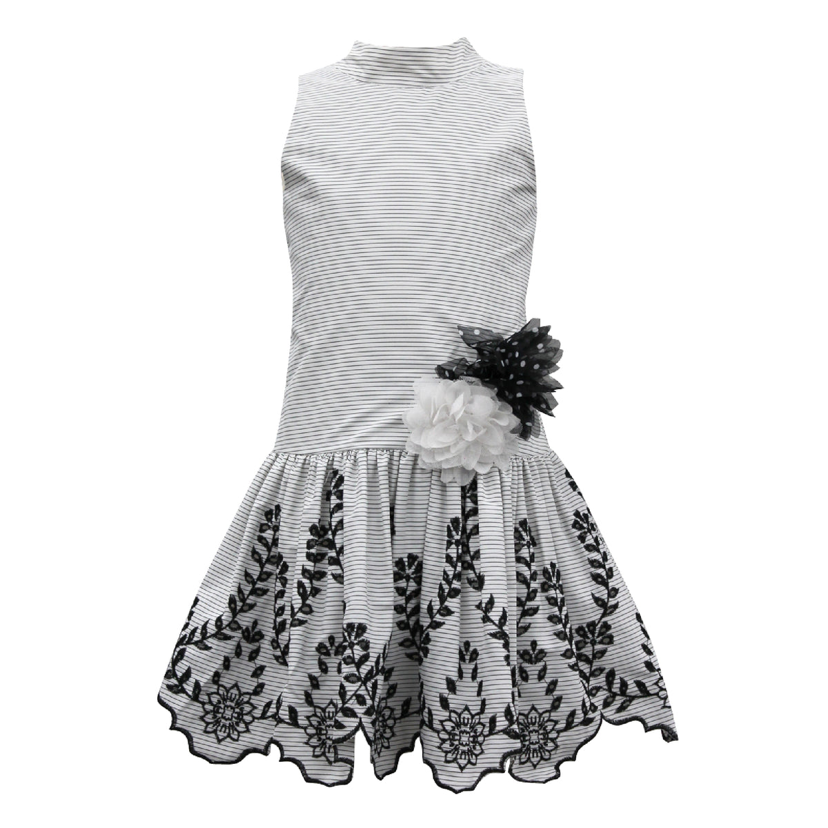 Girls Drop Waist Polka Dot Dress