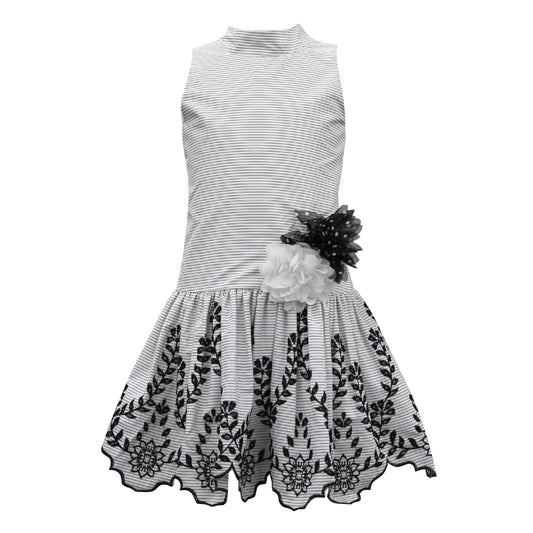 Girls Drop Waist Polka Dot Dress