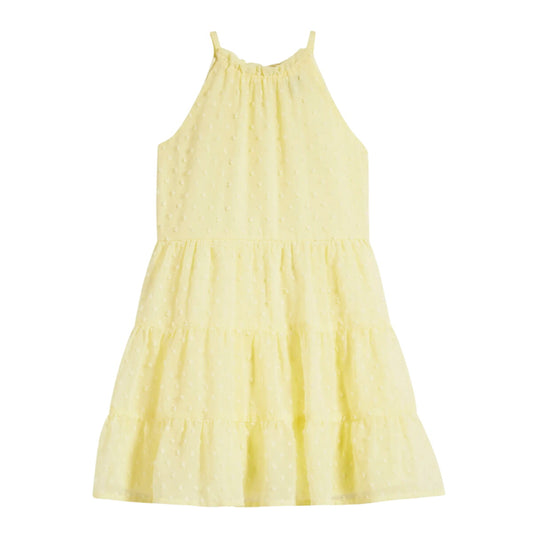 Girls Clip Dot Tiered Party Dress