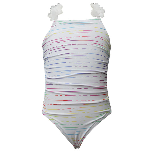Girls 1Pc with Flower Trim