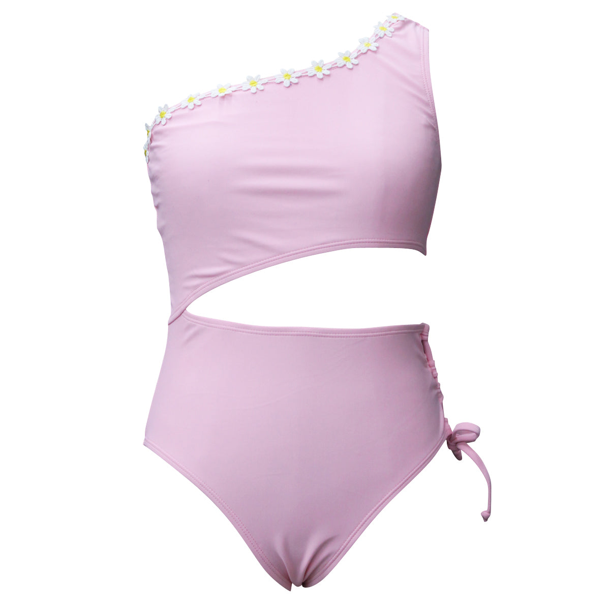 Tween 1 Shoulder Lace Up Side w/Daisy Trim