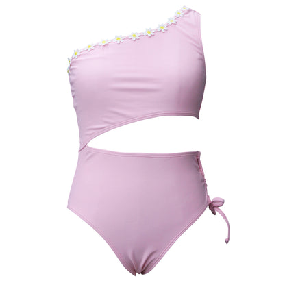 Tween 1 Shoulder Lace Up Side w/Daisy Trim