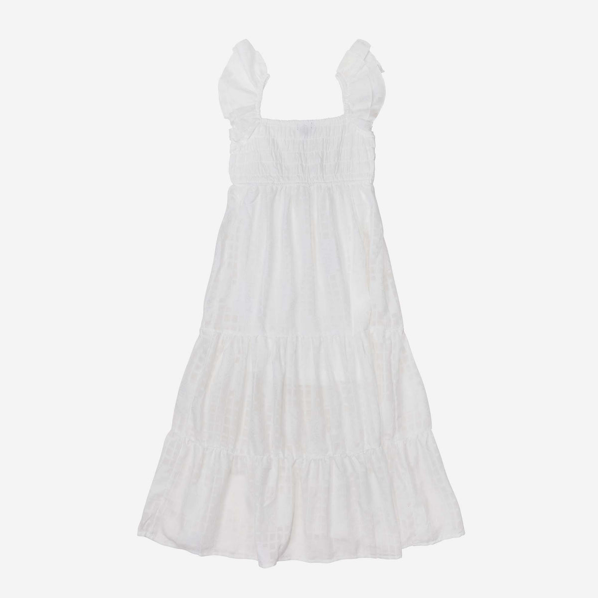 Tween Windowpane Smocked Maxi