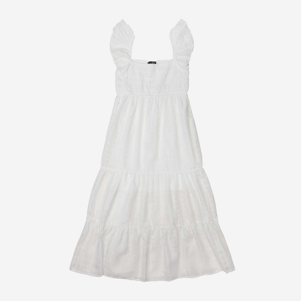 Tween Windowpane Smocked Maxi