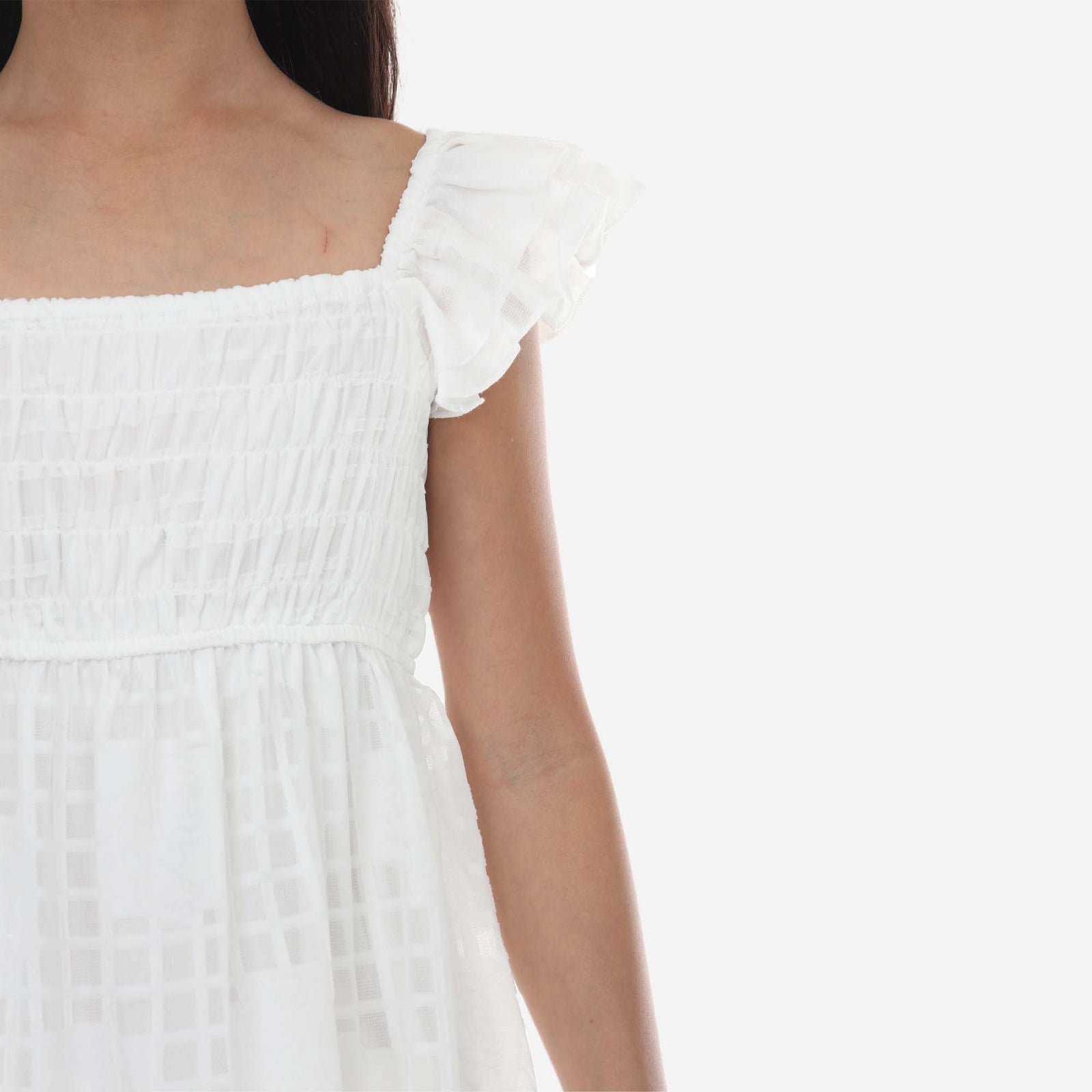 Tween Windowpane Smocked Maxi