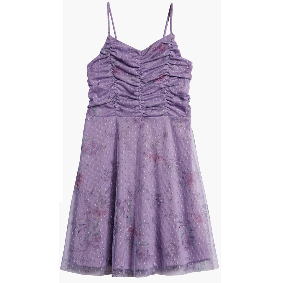 Tween Printed Point D'Espirit Dress