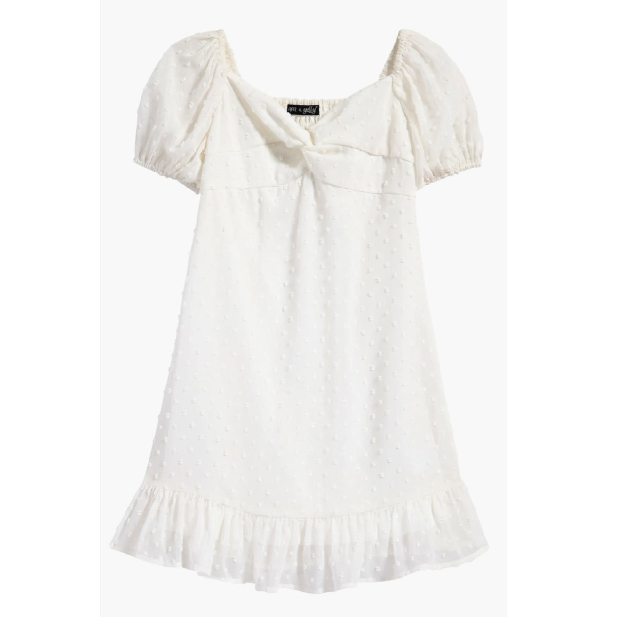 Tween Twist Front Clip Dot Party Dress