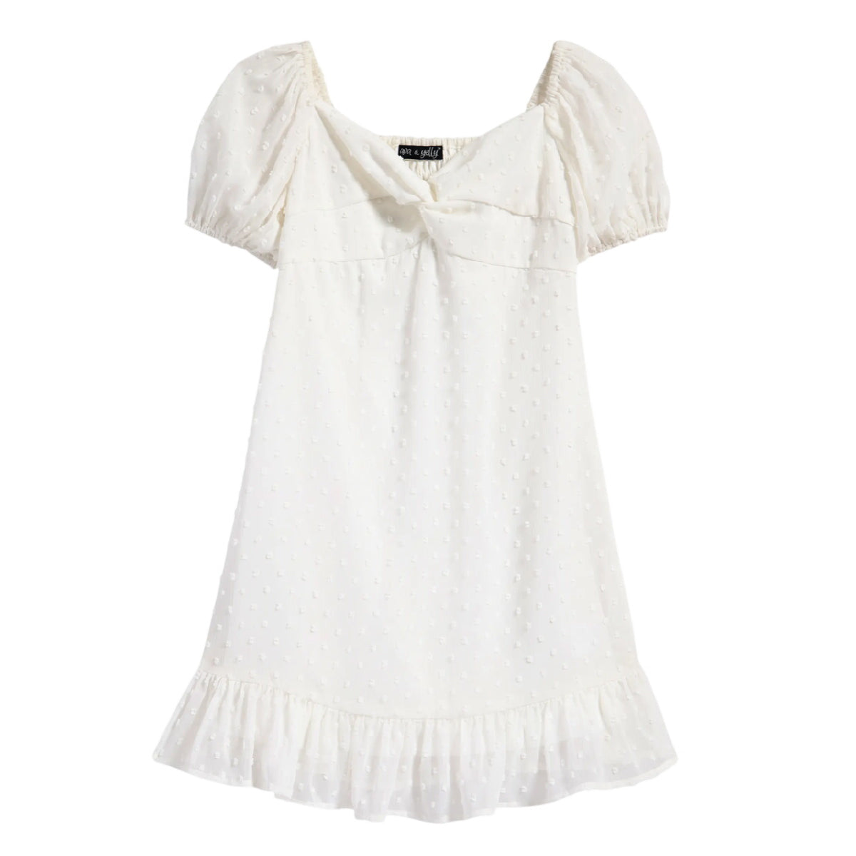 Tween Twist Front Clip Dot Party Dress
