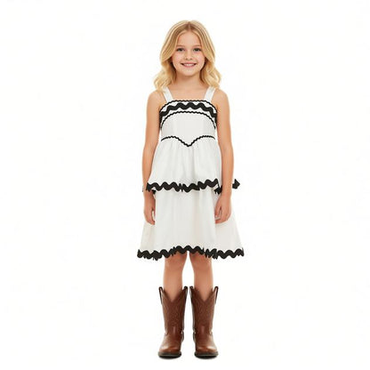 Tween Sleeveless Ric Rac Drop Waist Dress