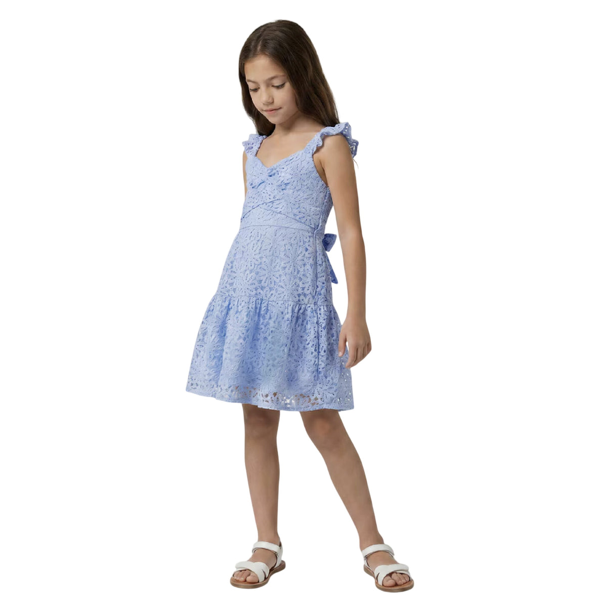 Tween Tiered Ruffle Cotton Blend Dress