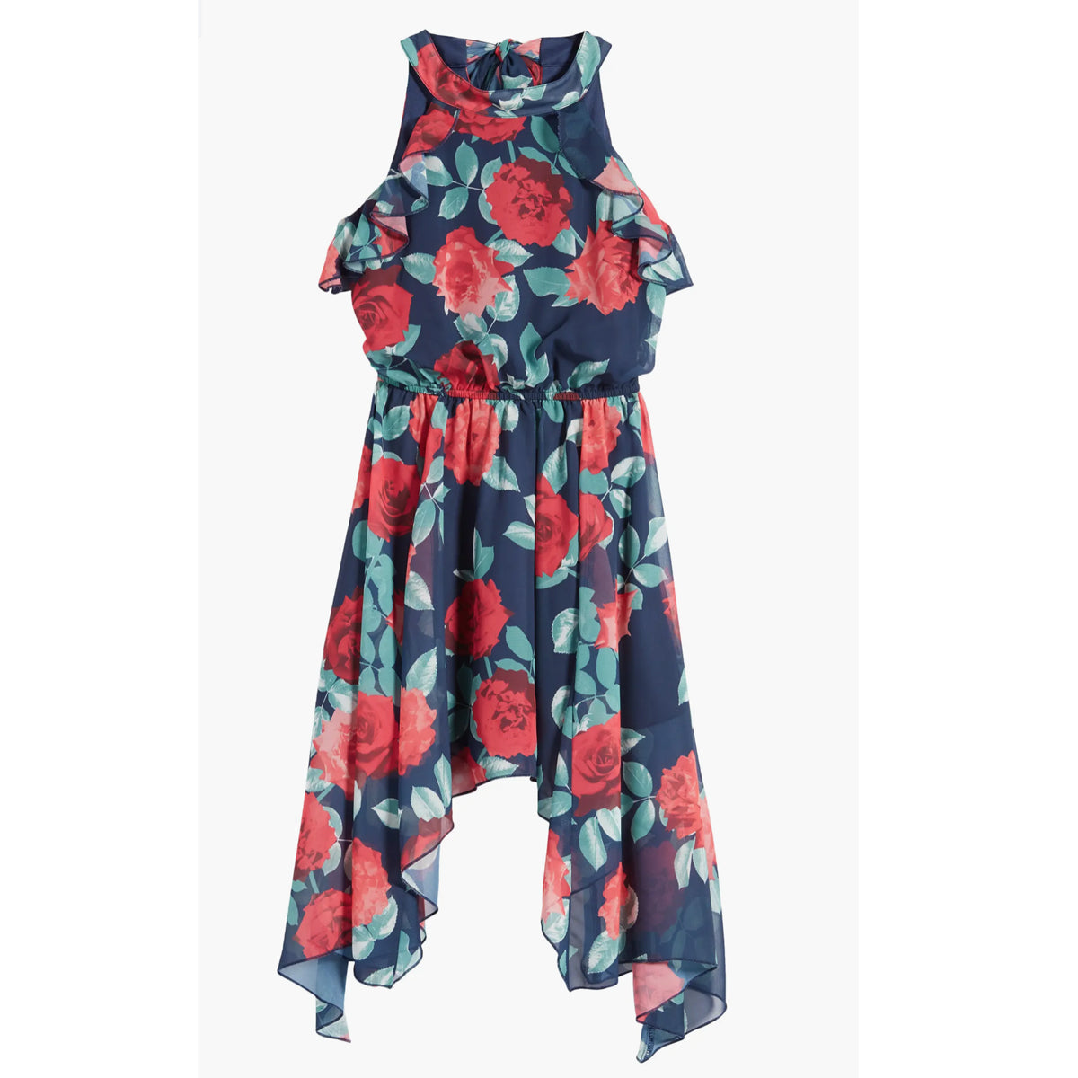 Floral Sleeveless Asymmetric Dress