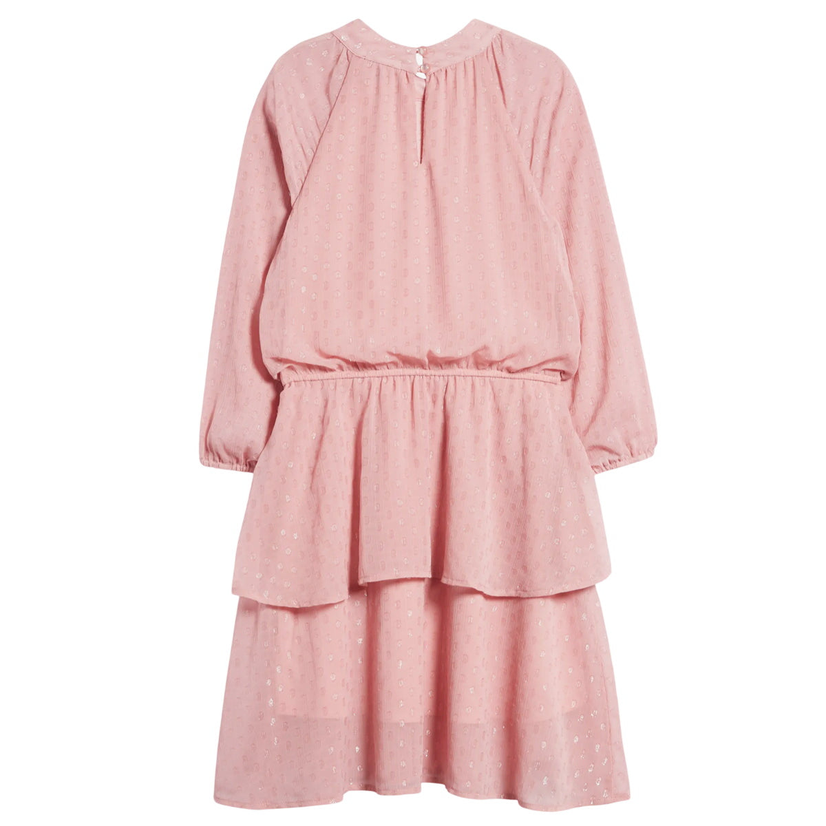 Tween Mock Neck Iridescent Clip Dot Dress