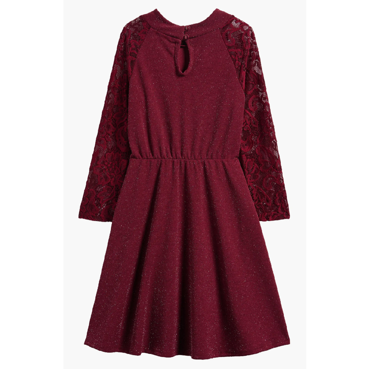 Ava & Yelly Lace Ponte Skater Dress - Big Girl - Red - Red - 7 Ava & Yelly Lace Ponte Skater Dress - Big Girl - Red - Red - 7