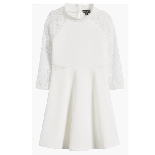 Tween Lace Ponte Skater Dress