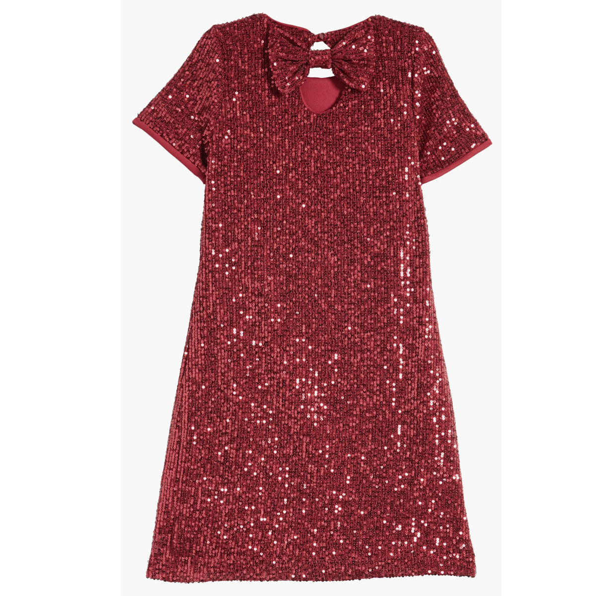Ava & Yelly Sequin T-Shirt Bow Back - Red - 16 Ava & Yelly Sequin T-Shirt Bow Back - Red - 16