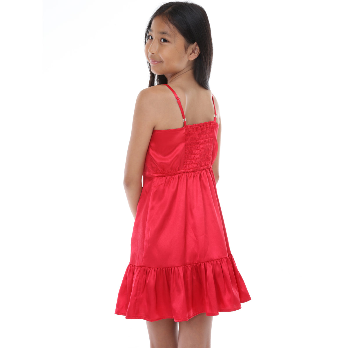 Tween Ruffle Satin Dress