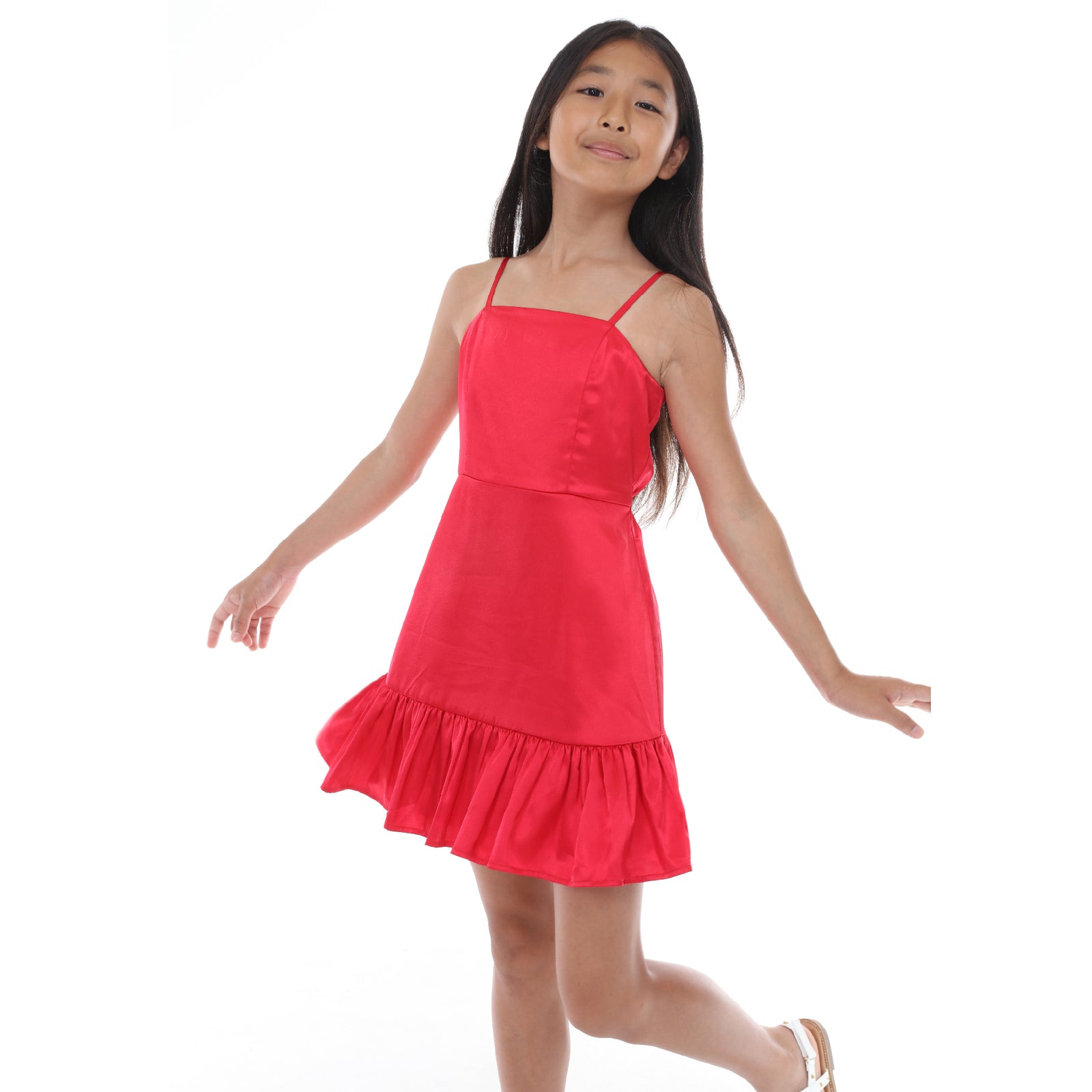 Tween Ruffle Satin Dress