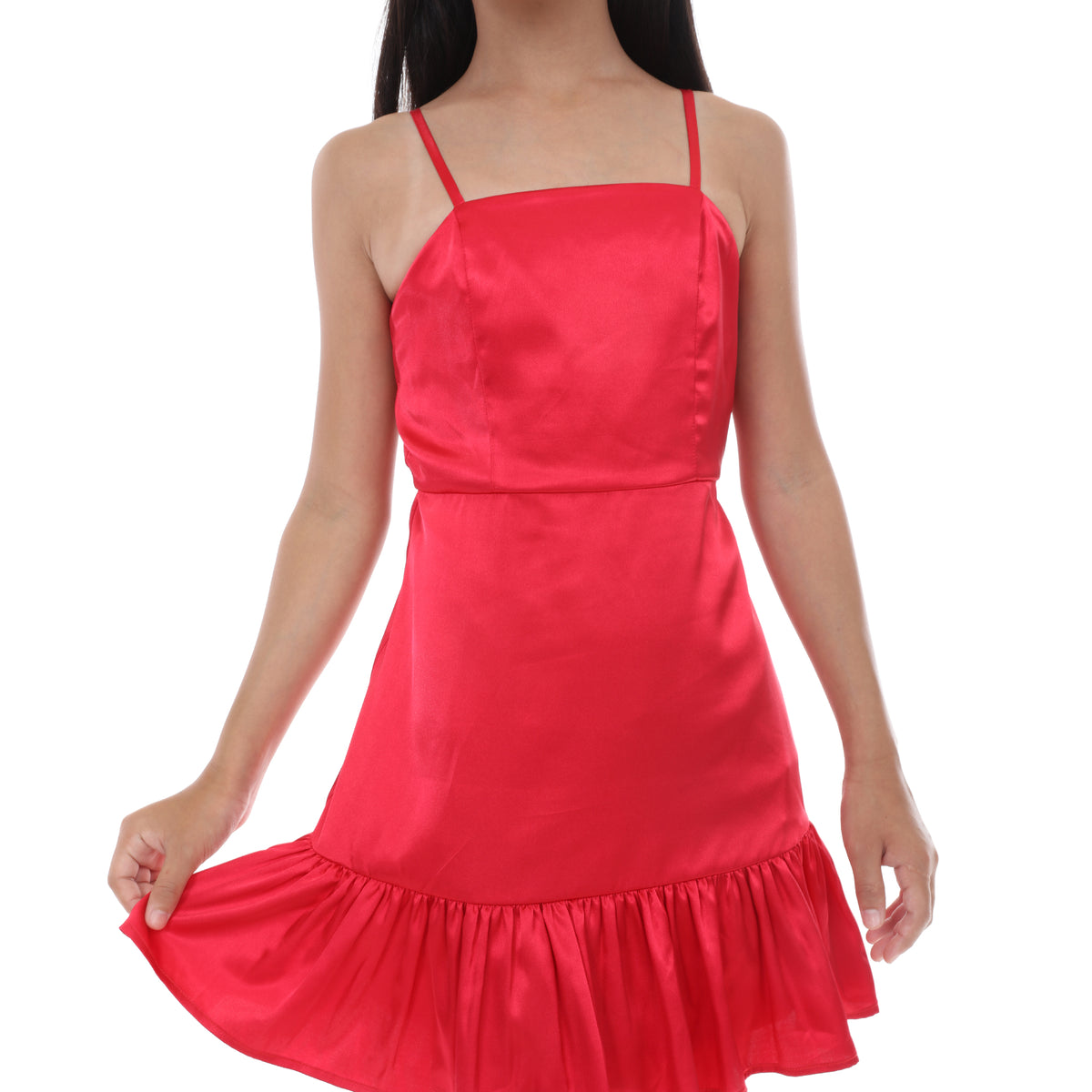 Tween Ruffle Satin Dress