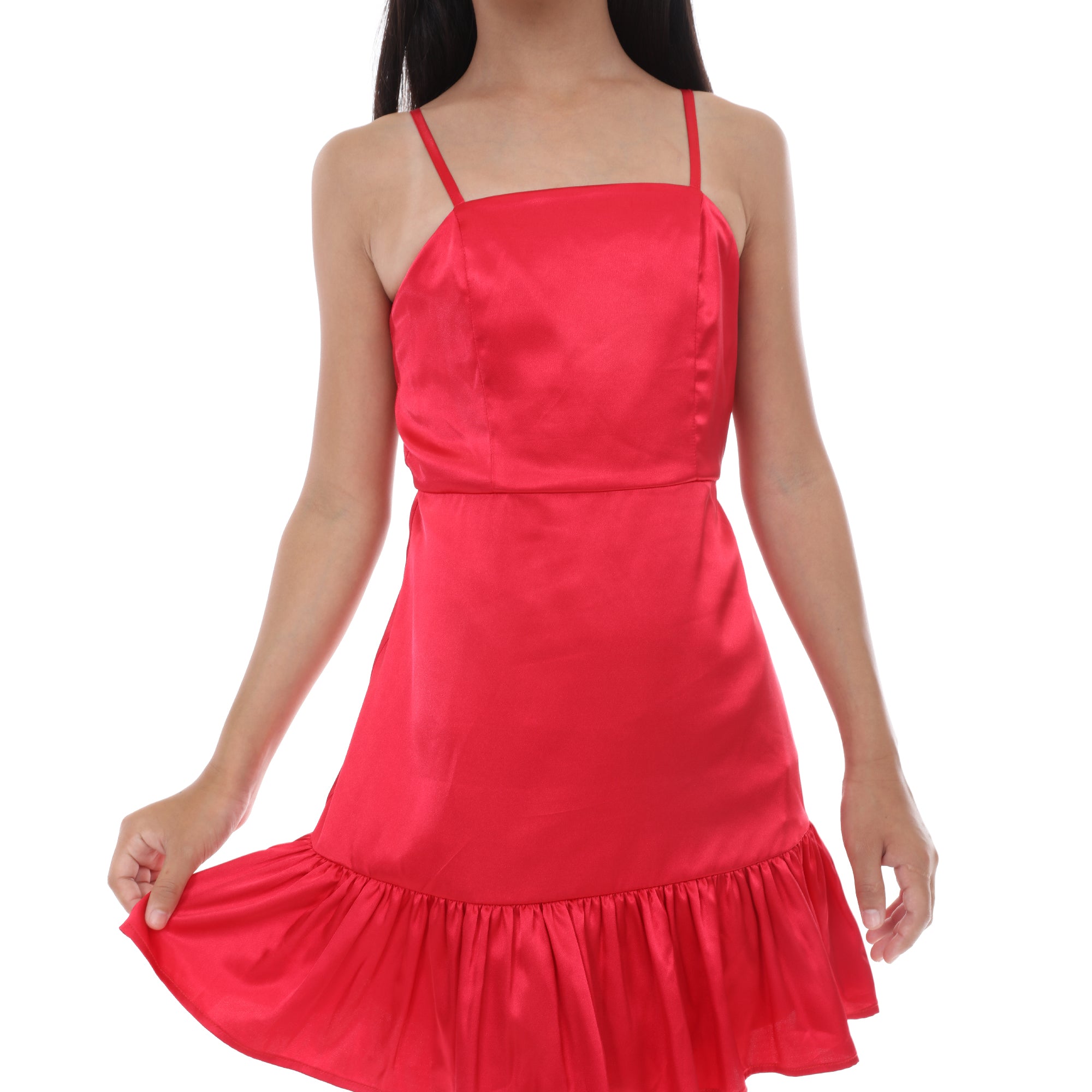 Tween Ruffle Satin Dress