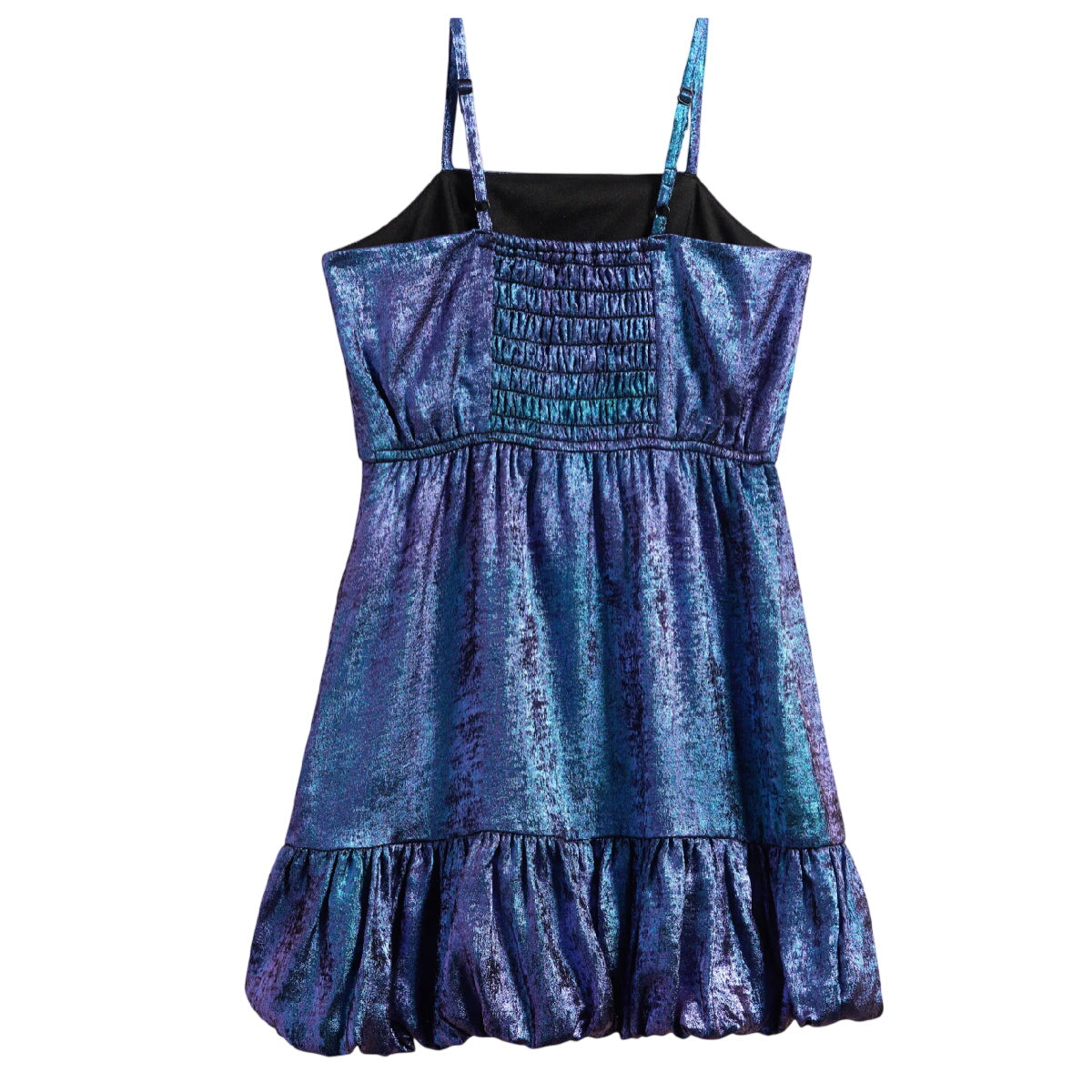 Tween Liquid Shimmer Bubble Hem Party Dress