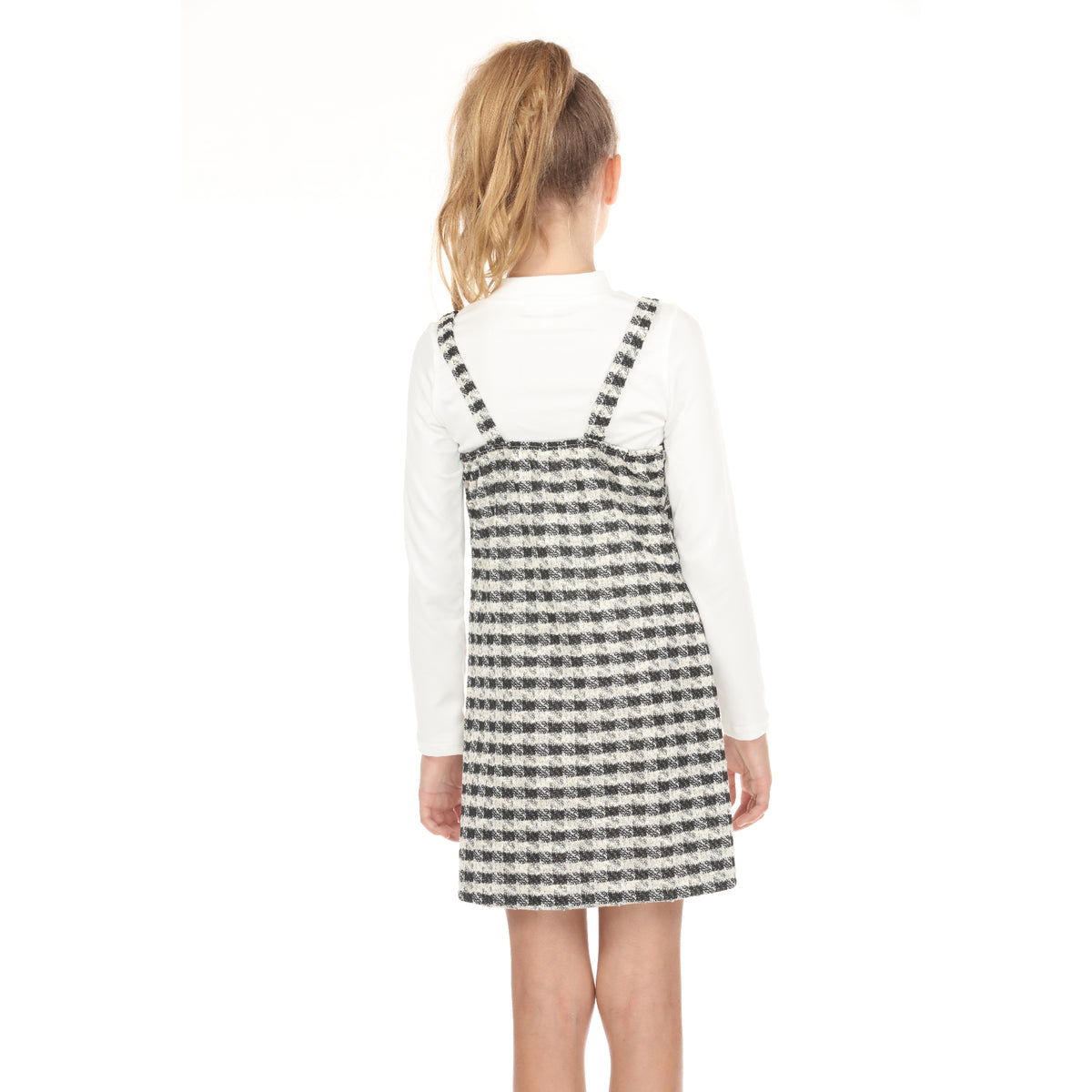 Tween Long Sleeve Mock Neck With Boucle Jumper