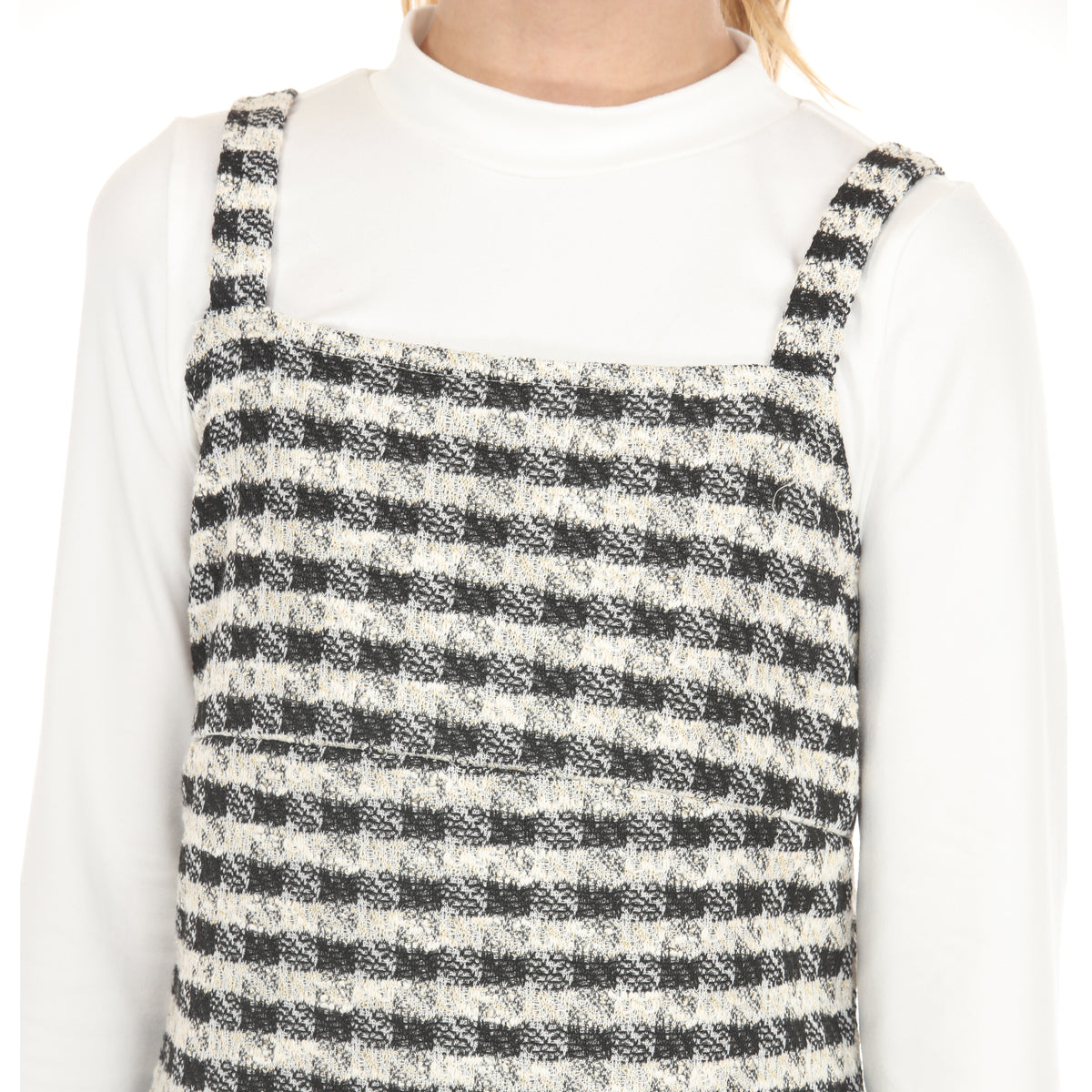 Tween Long Sleeve Mock Neck With Boucle Jumper