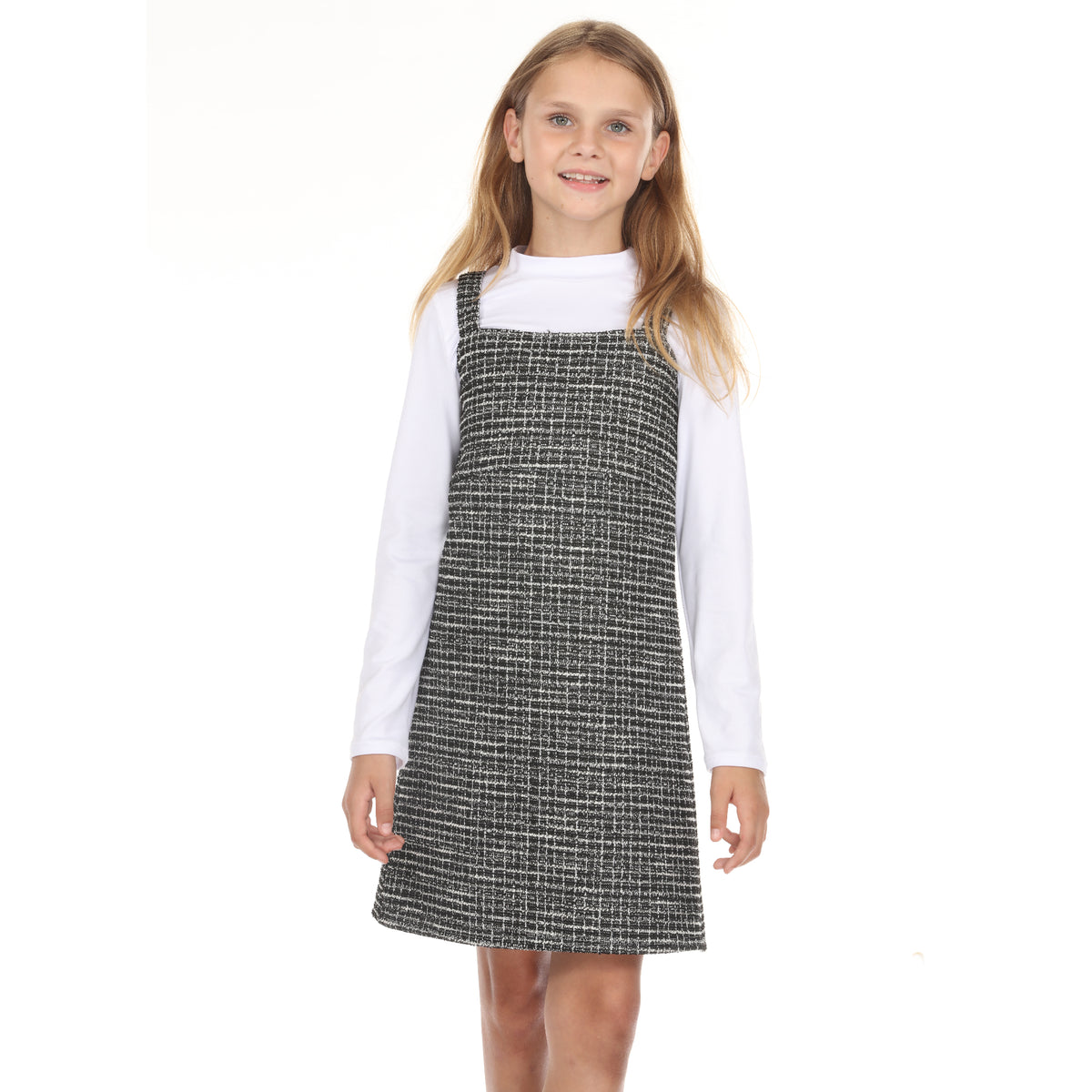 Tween Long Sleeve Mock Neck With Boucle Jumper
