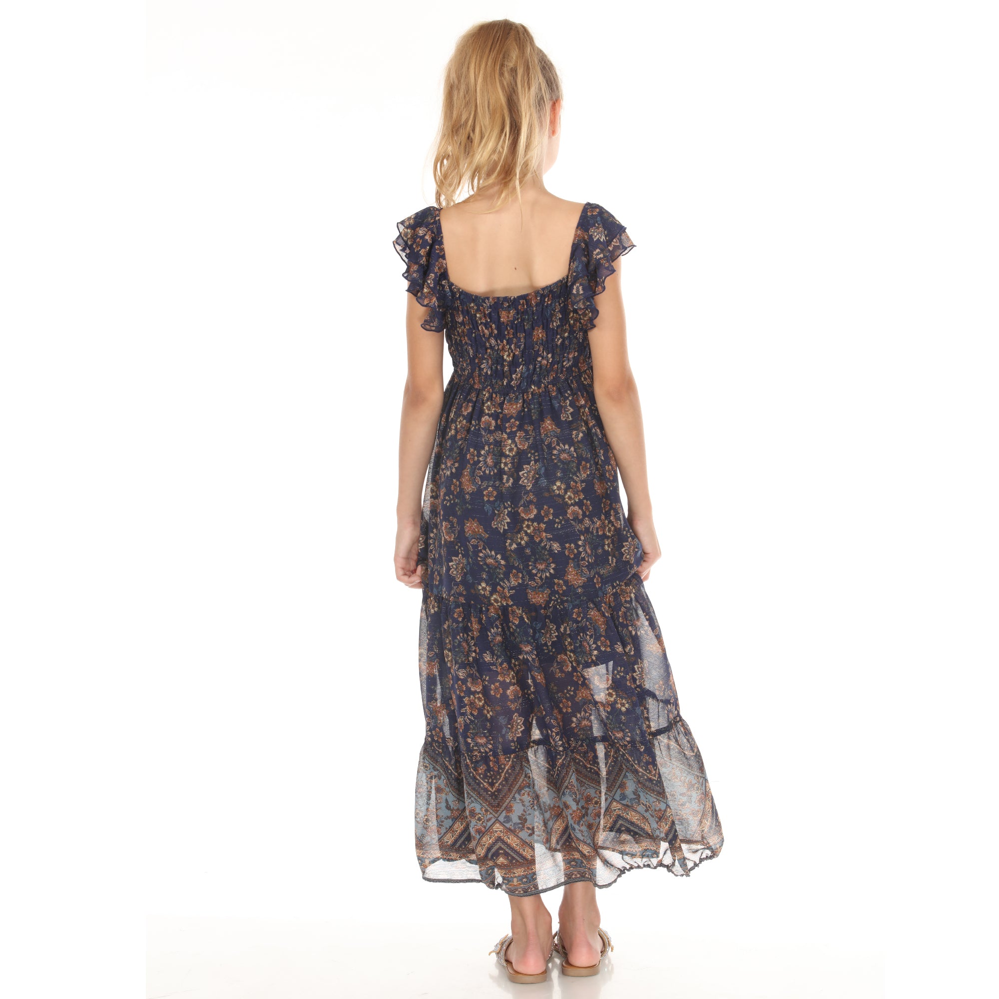 Tween Smocked Border Maxi