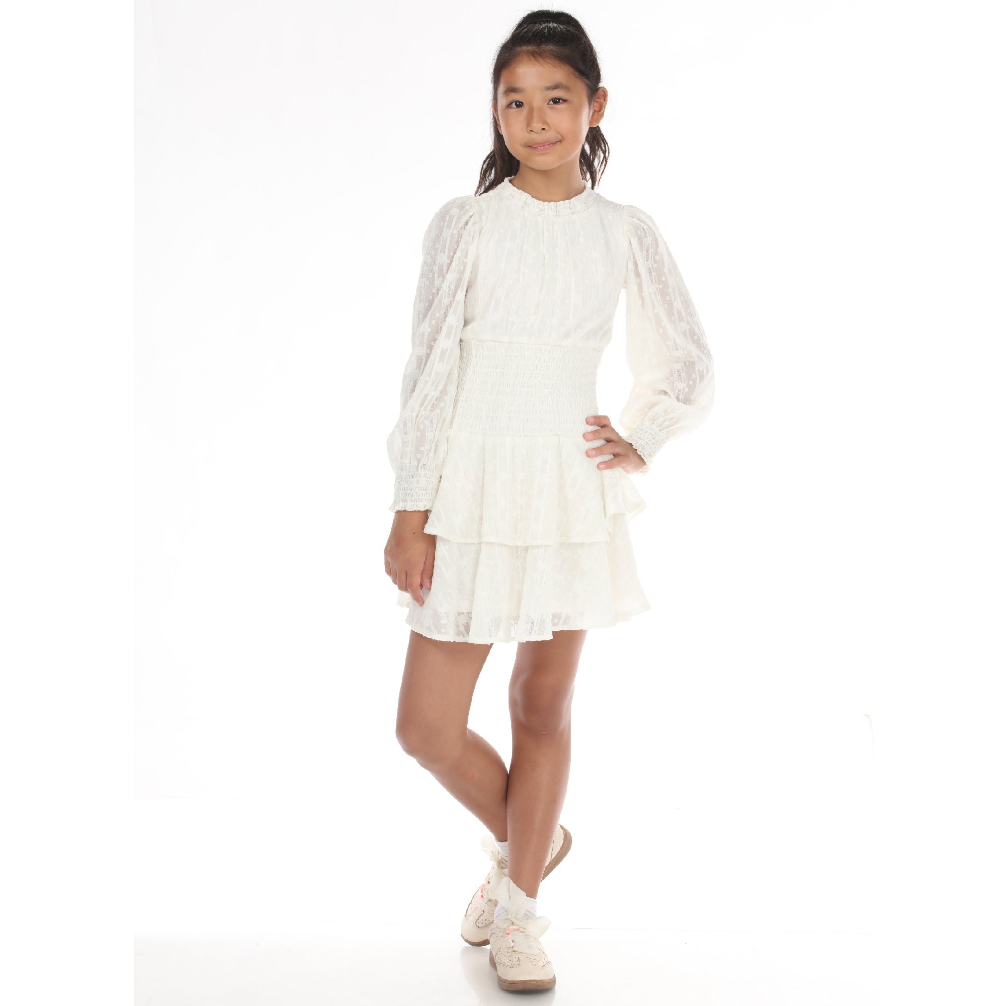 Tween Longsleeve Smocked Sneaker Dress