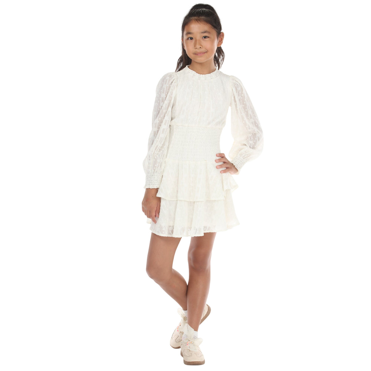 Tween Longsleeve Smocked Sneaker Dress