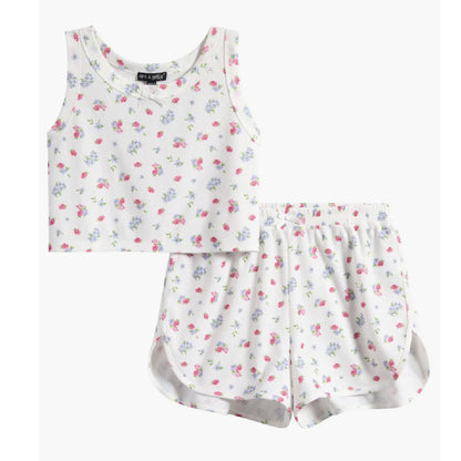 Tween Ruffle Rib Camisole & Shorts Pajamas
