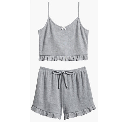 Tween Ruffle Rib Camisole & Shorts Pajamas