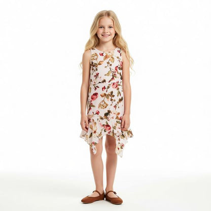 Tween Floral Handkerchief Party Dress