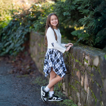 Tween Long Sleeve Plaid Dress